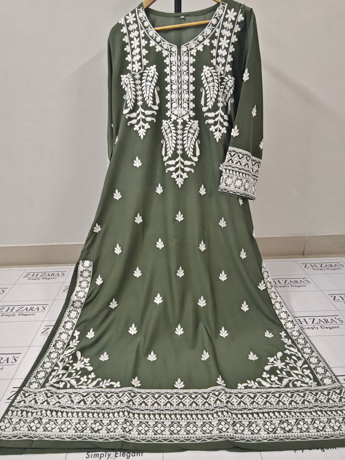 Sage Green Anchor Kaftan 2pc
