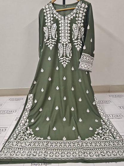 Sage Green Anchor Kaftan 2pc