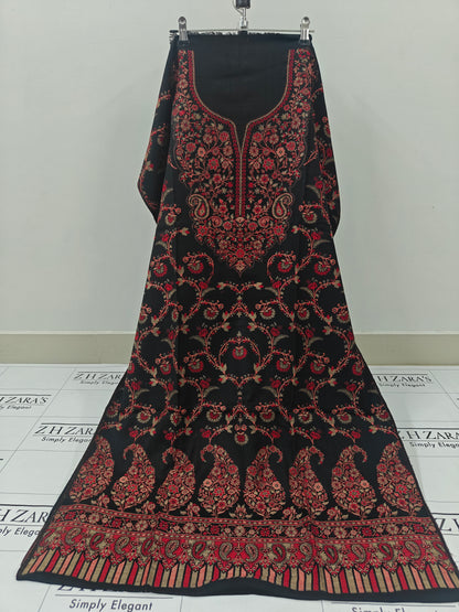 Gala Jaal Black Pashmina 3pc