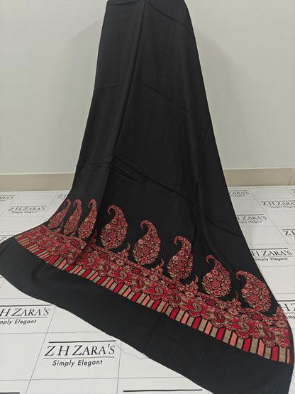 Gala Jaal Black Pashmina 3pc