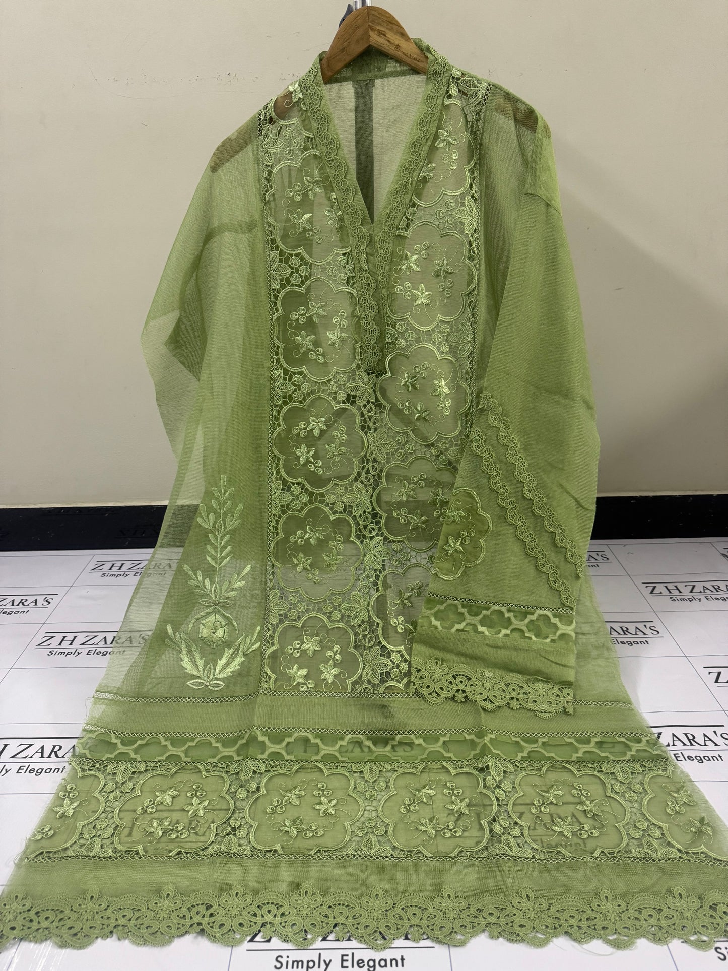 Olive Mint Green Noor 2pc