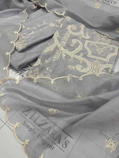 Bluish Grey Noor E Zar 3pc