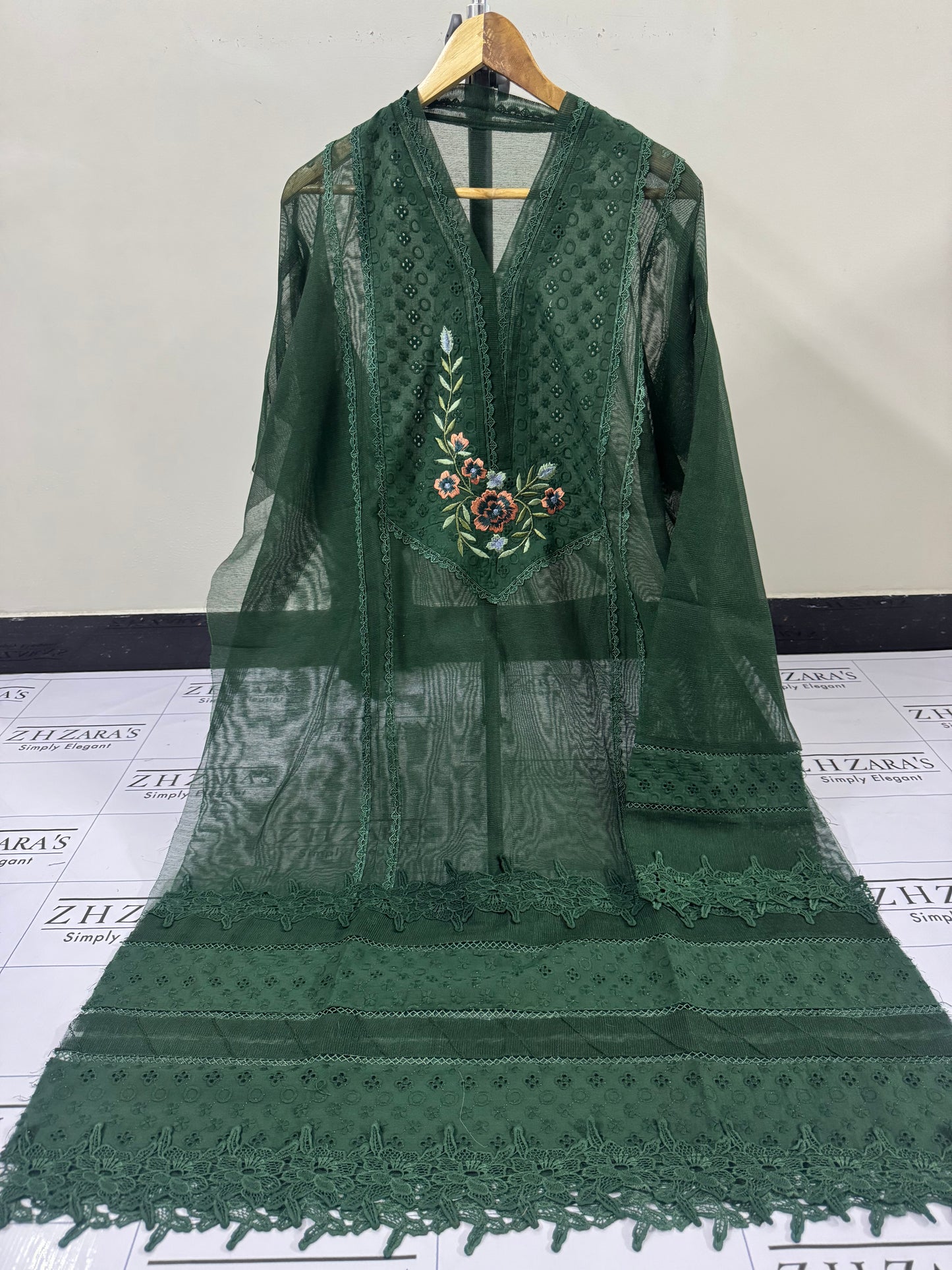 Bottle Green Falak 3pc