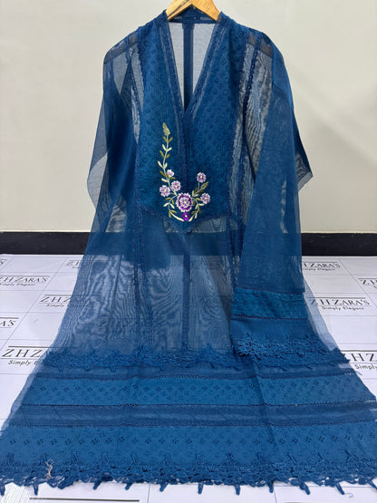 Peacock Blue Falak 3pc