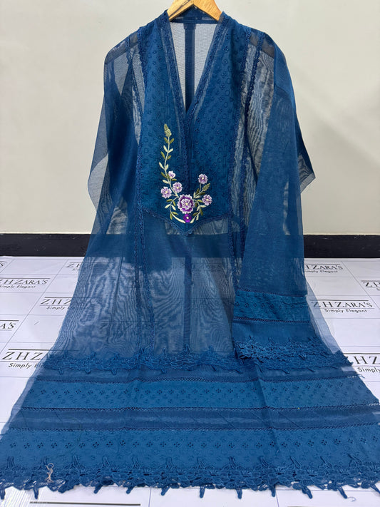Peacock Blue Falak 3pc