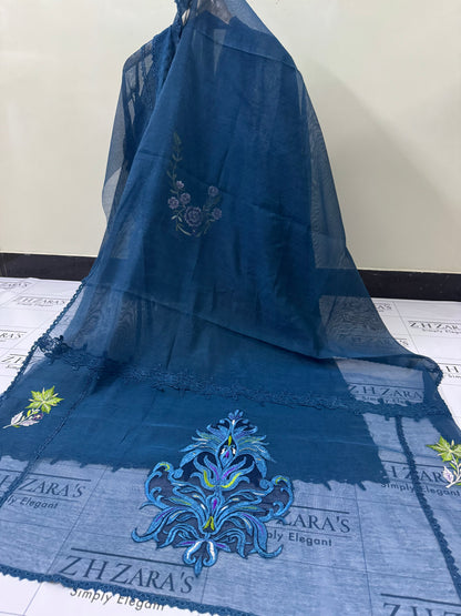 Peacock Blue Falak 3pc