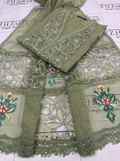 Olive Mint Green Crochet 3pc