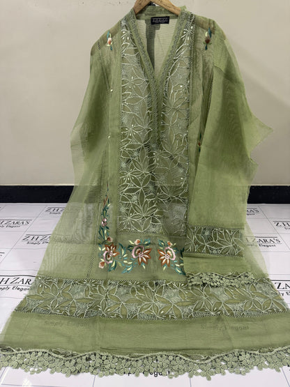 Olive Mint Green Crochet 3pc