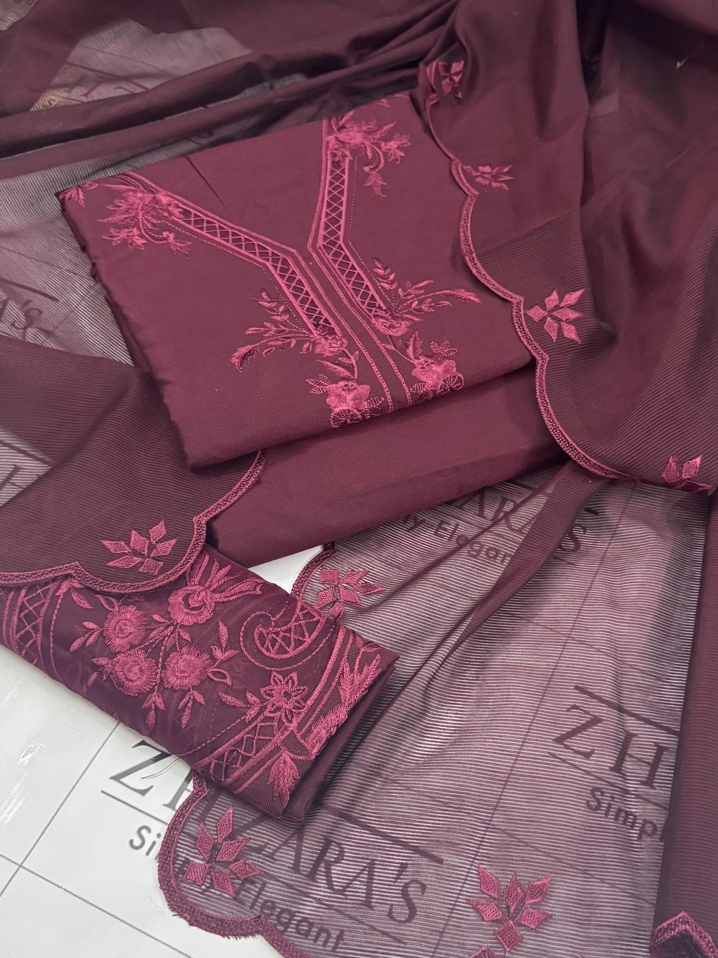 Deep Maroon Aarzoo 3pc