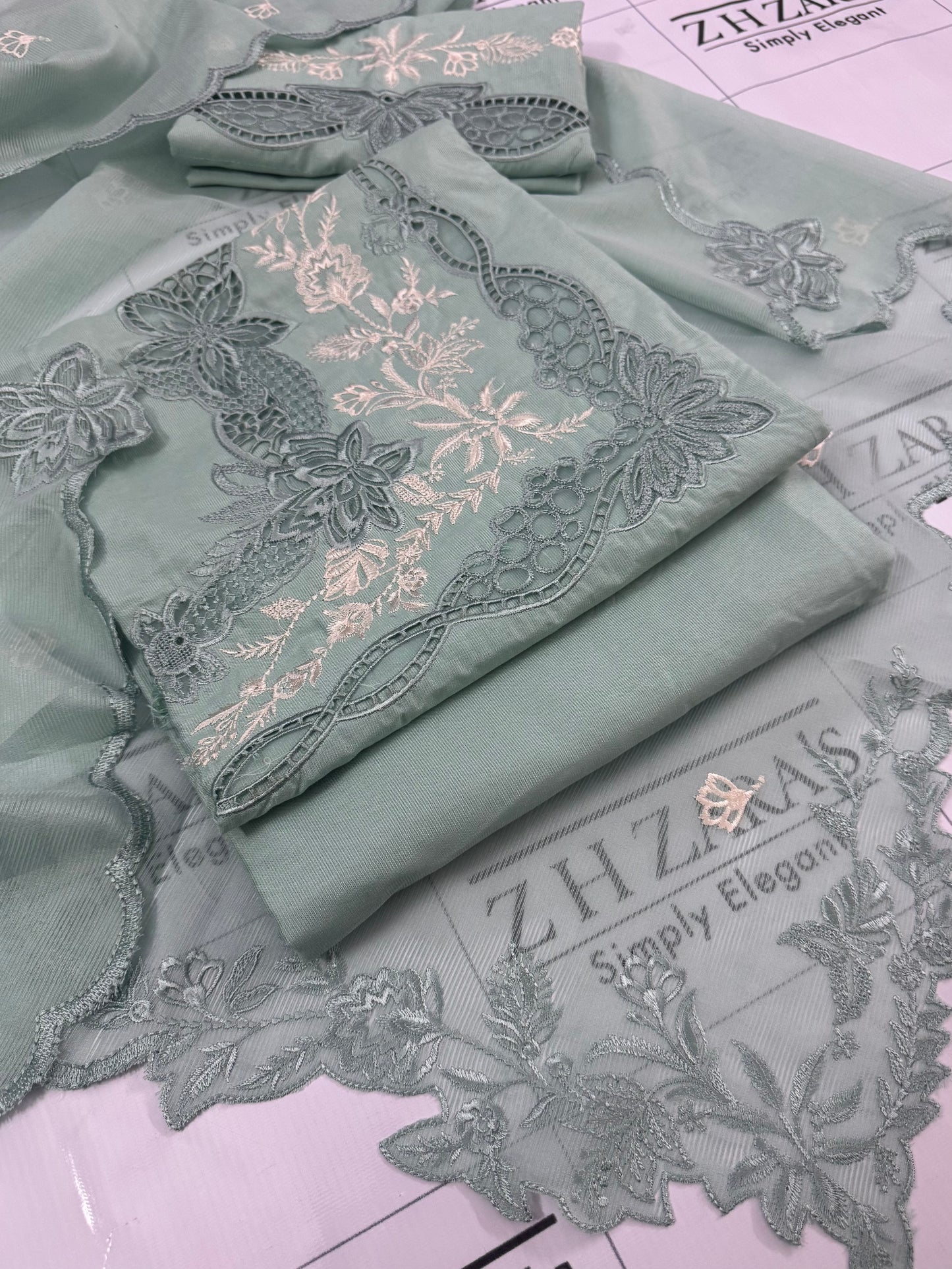 Aqua Mint Green Apsara 3pc