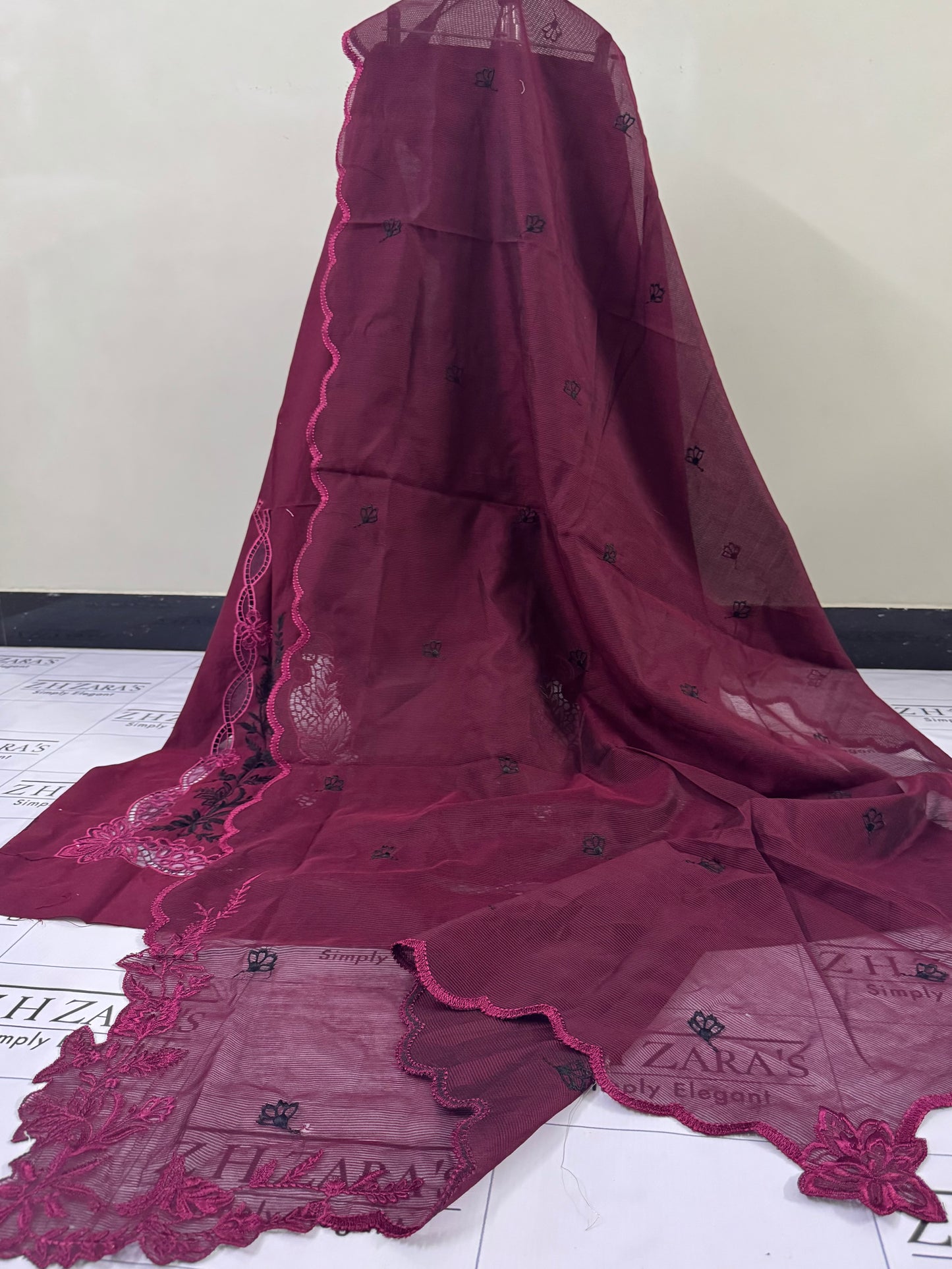 Deep Maroon Apsara 3pc
