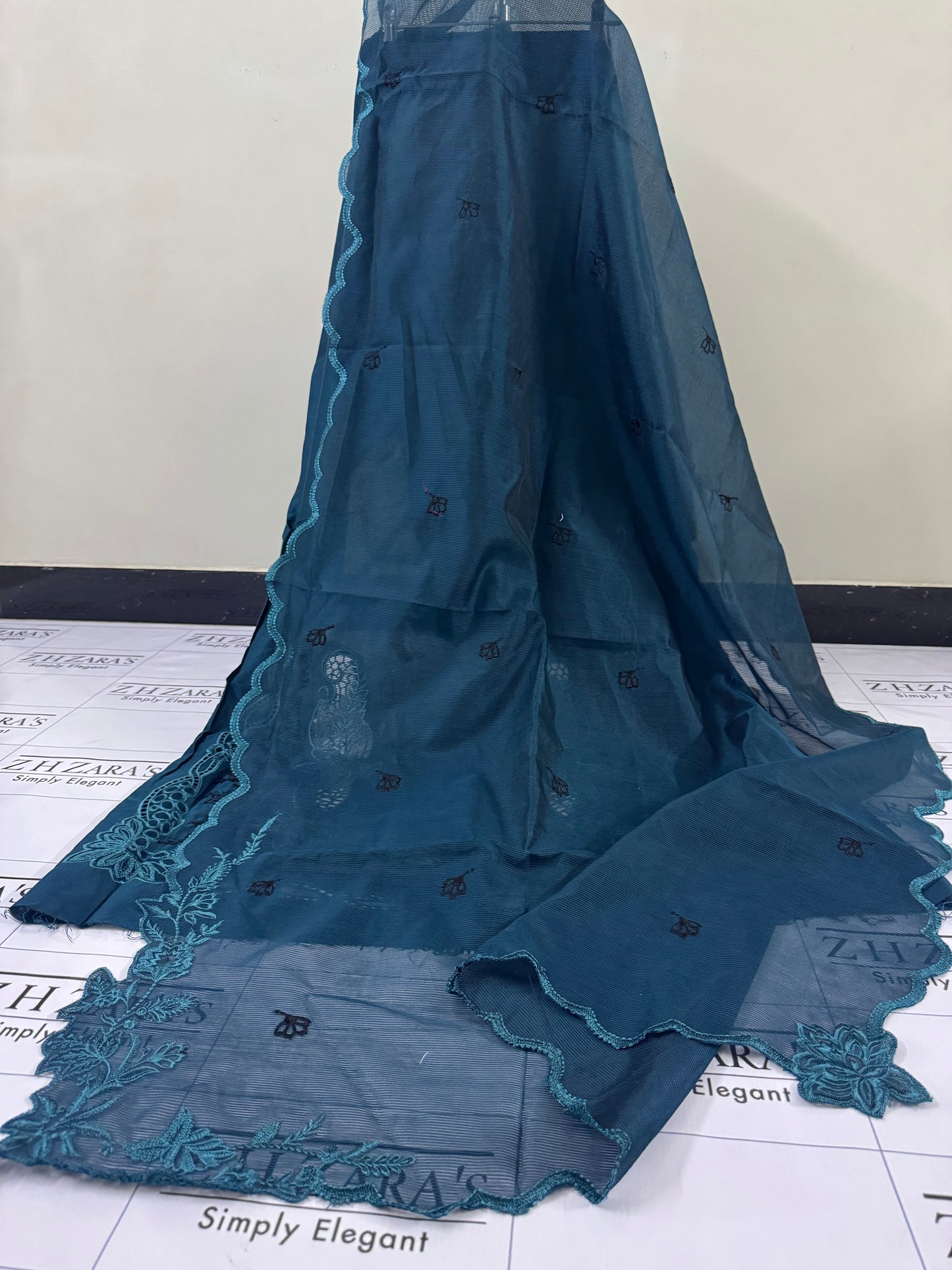 Teal Peacock Green Apsara 3pc