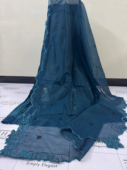 Teal Peacock Green Apsara 3pc