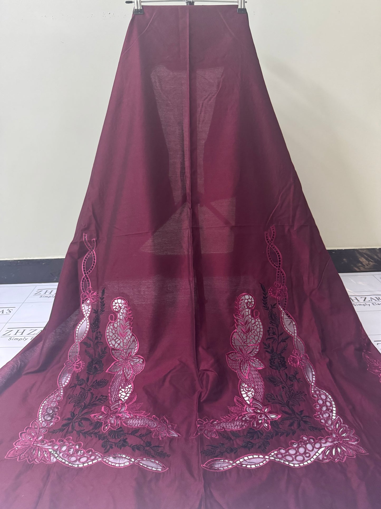 Deep Maroon Apsara 3pc