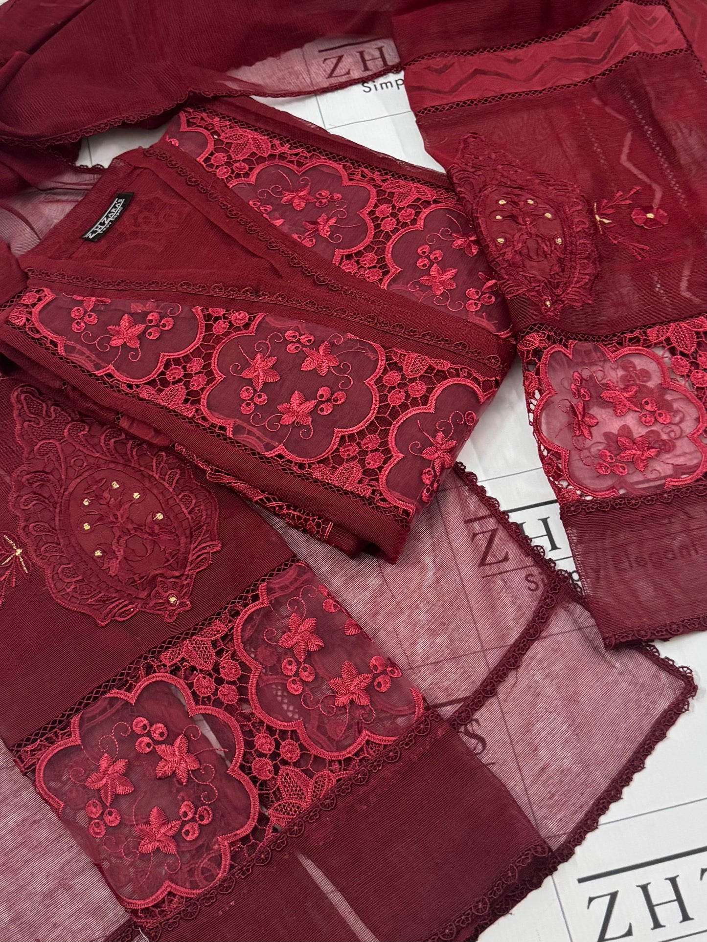 Redish Maroon Noor 2pc