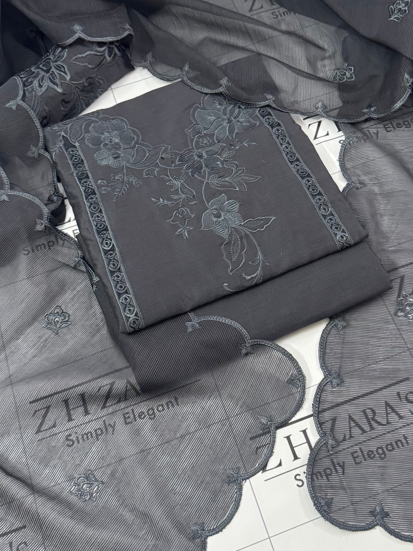 Charcoal Grey Coral 3pc