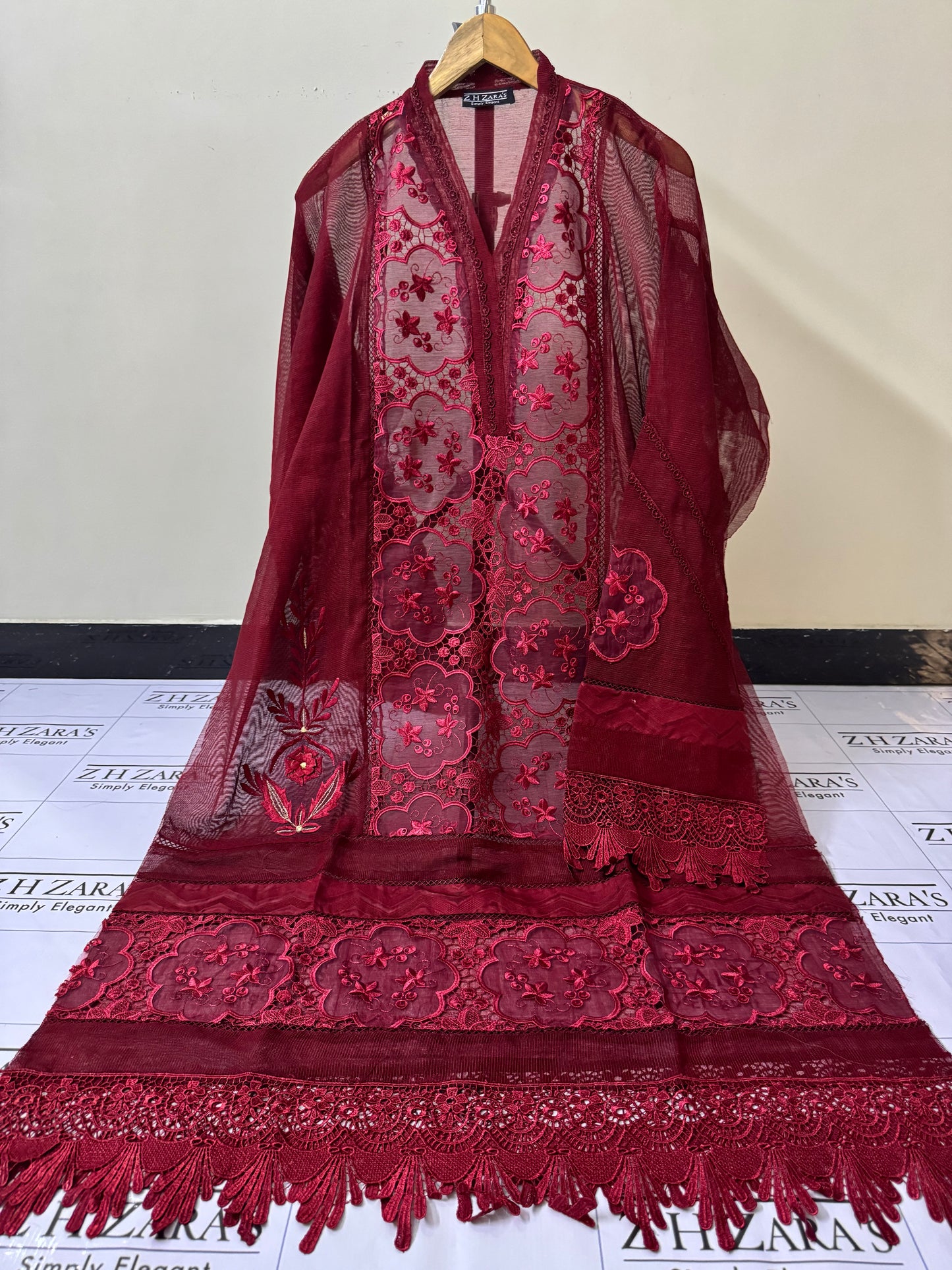 Redish Maroon Noor 2pc