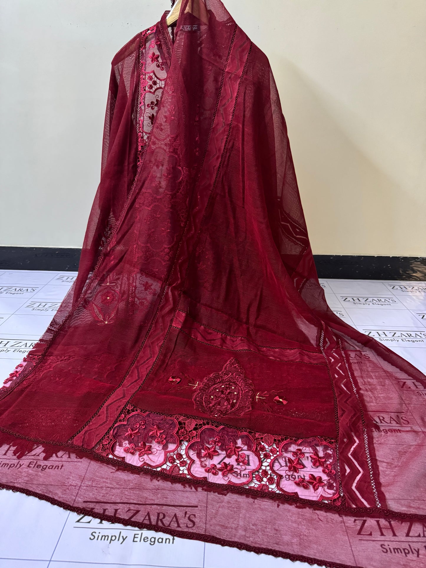 Redish Maroon Noor 2pc