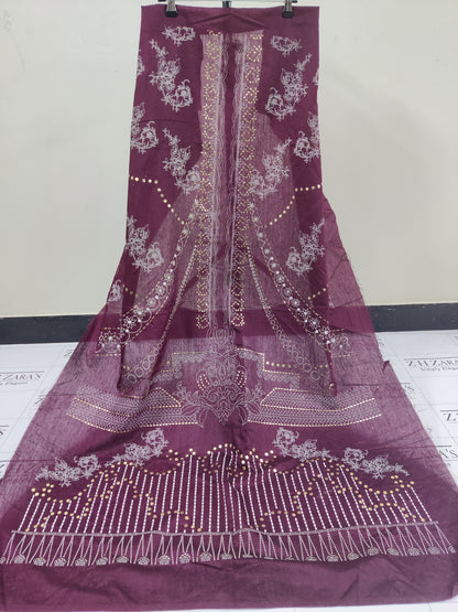 Plum Purple Mukesh 3pc