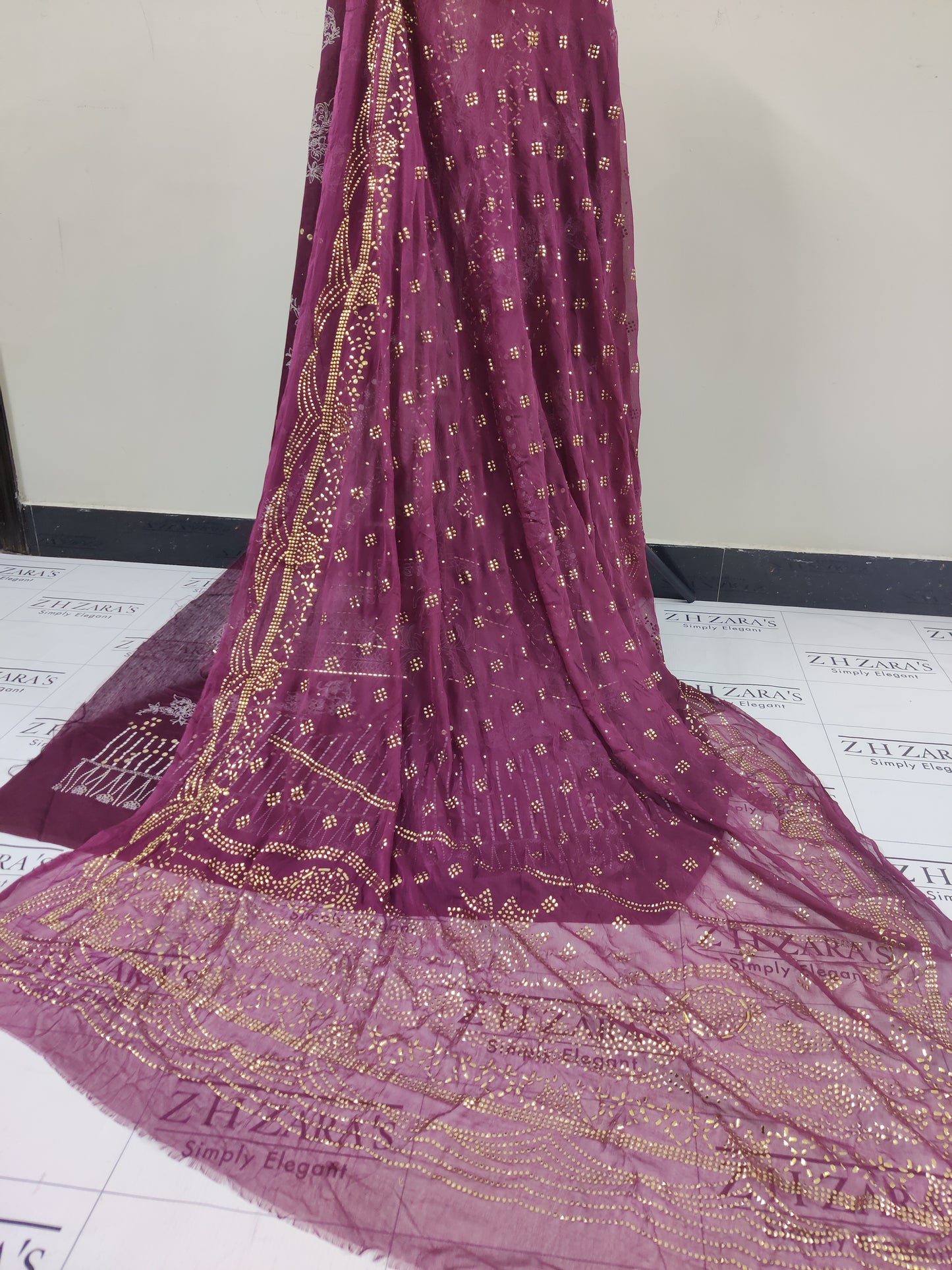 Plum Purple Mukesh 3pc