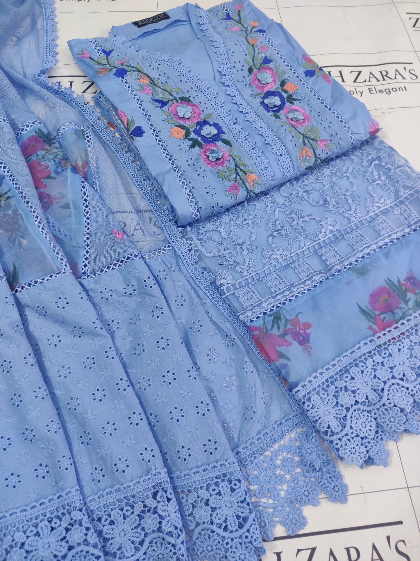 Luxury Lawn Ocean Blue 3pc