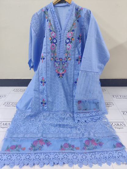 Luxury Lawn Ocean Blue 3pc