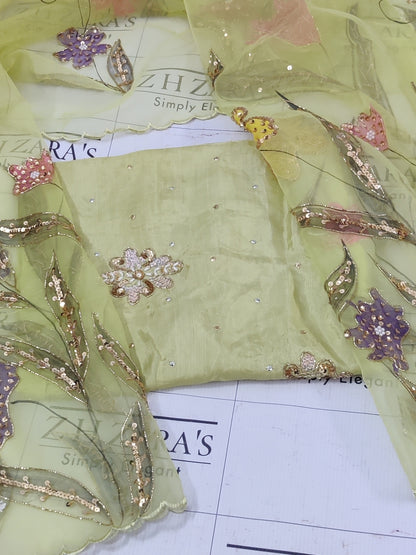 Apple Green Nakshkari 3pc