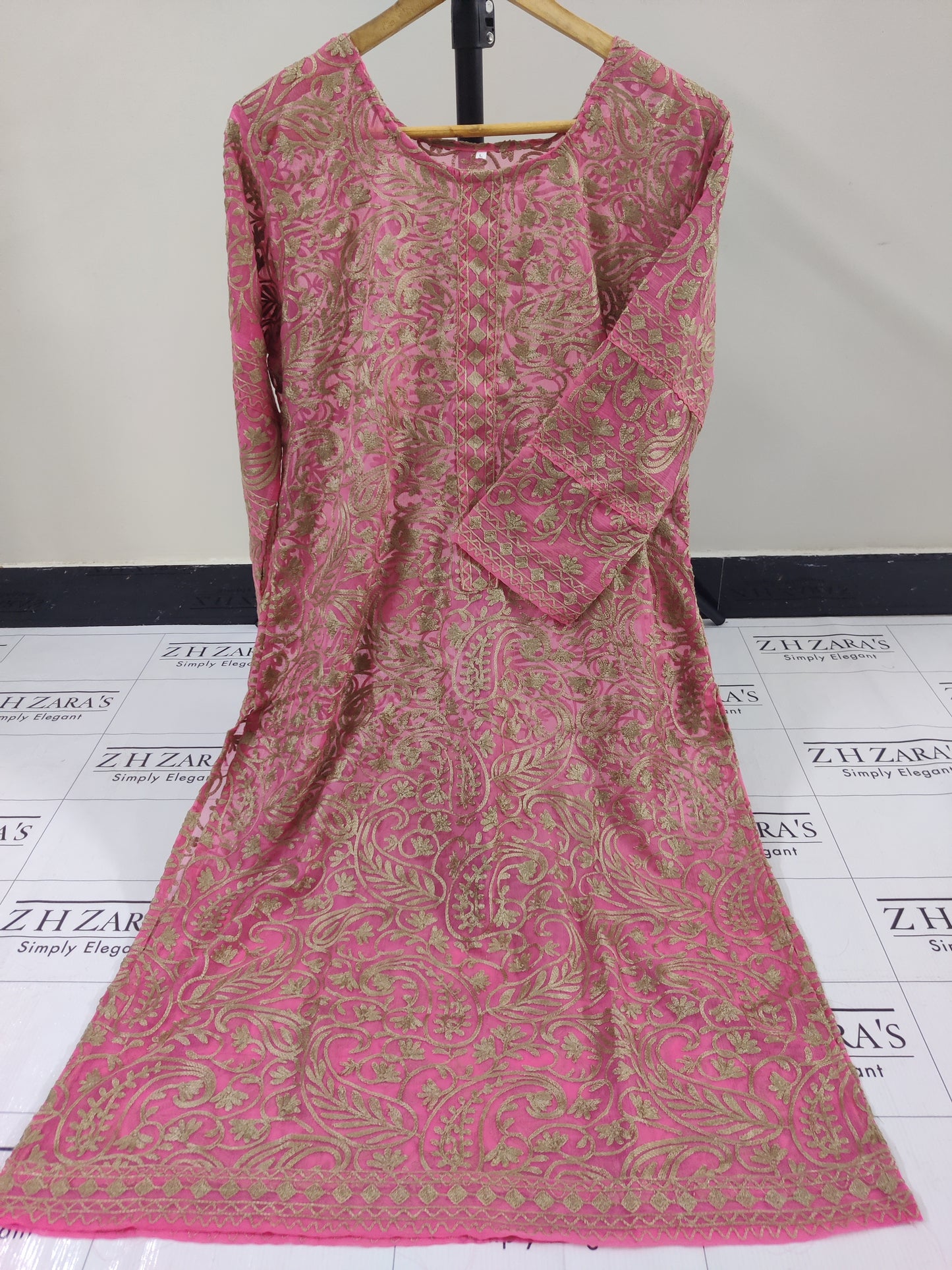 Pink Jaal Stitched 2pc