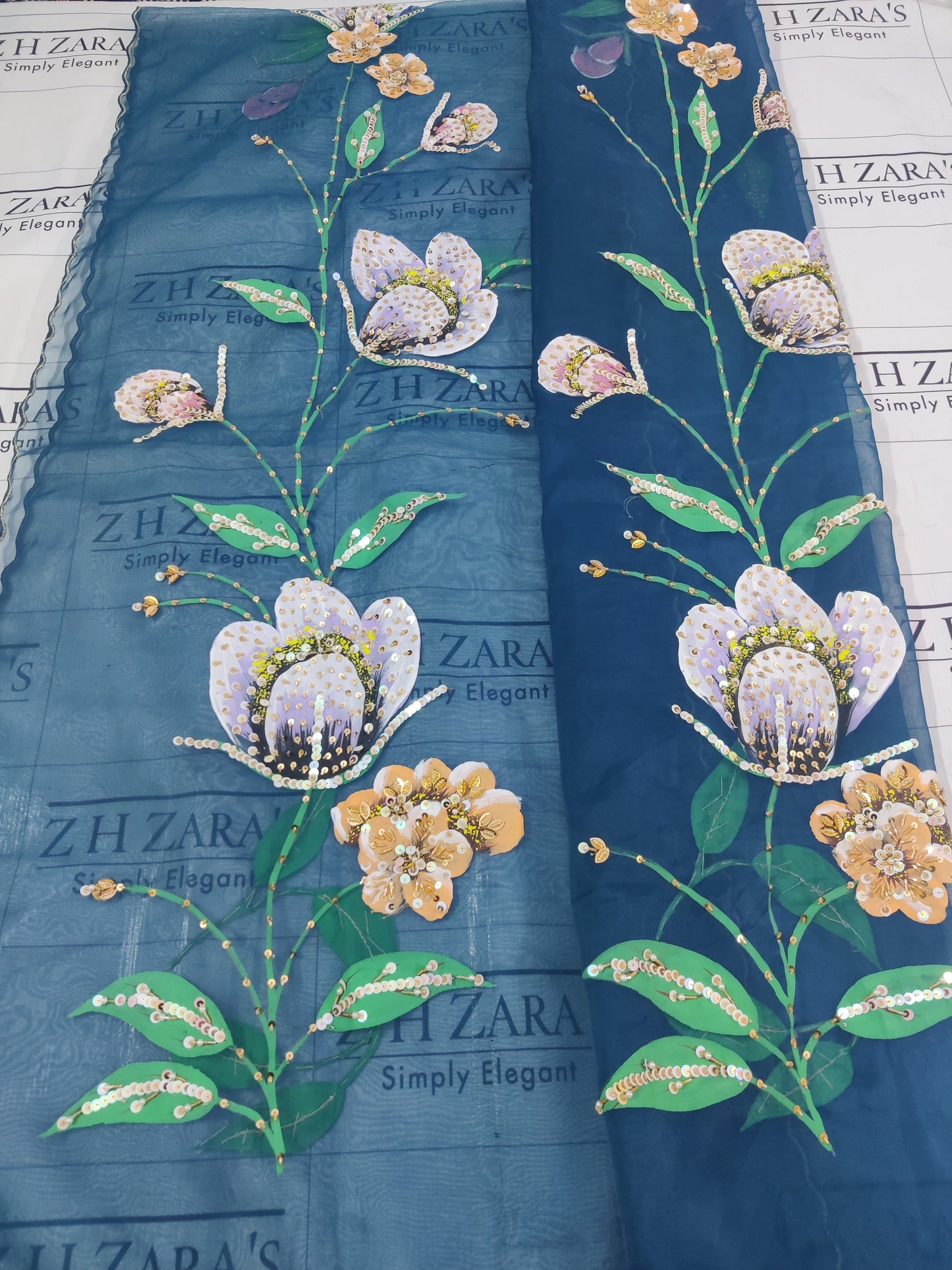 Peacock Blue Zareen 3pc
