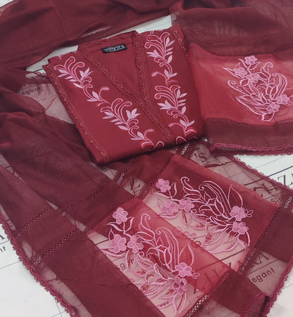 Maroon Jasmine 3pc