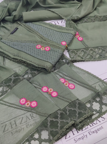 Olive Green Daisy 3pc
