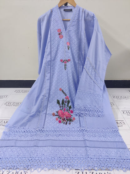 Ice Blue Daisy 3pc