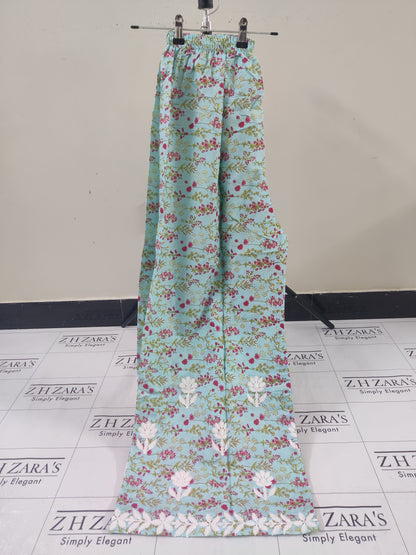 Aqua EMB Co-Ord Set Stitched