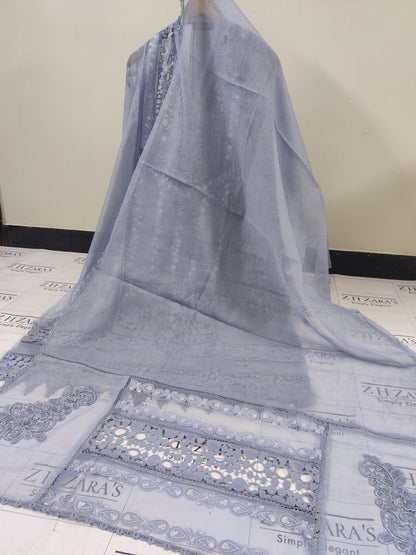Bluish Gray Sapphire 2pc