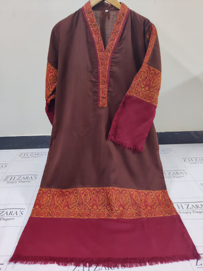 Brown Kani Shirt Stitched