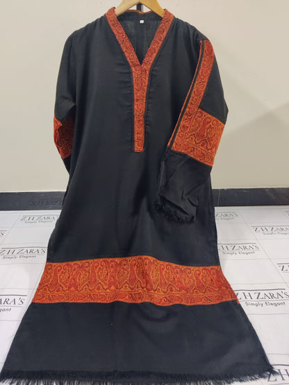 Black Kani Shirt Stitched