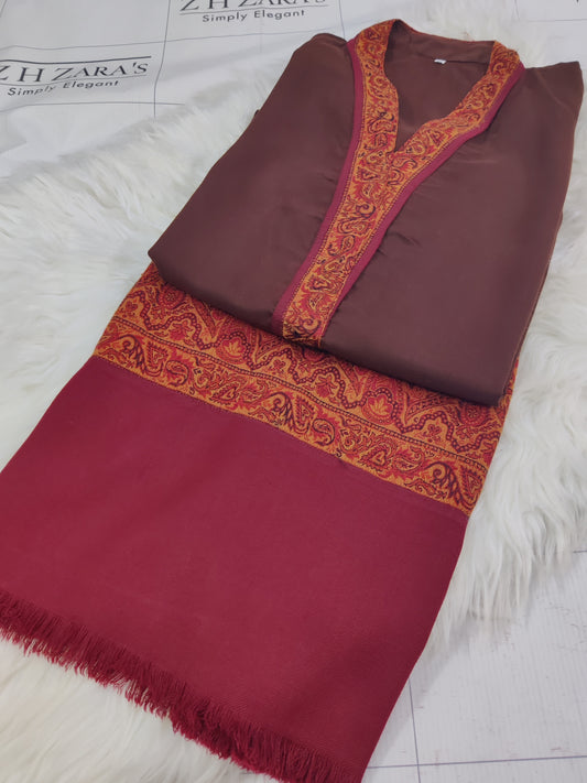 Brown Kani Shirt Stitched