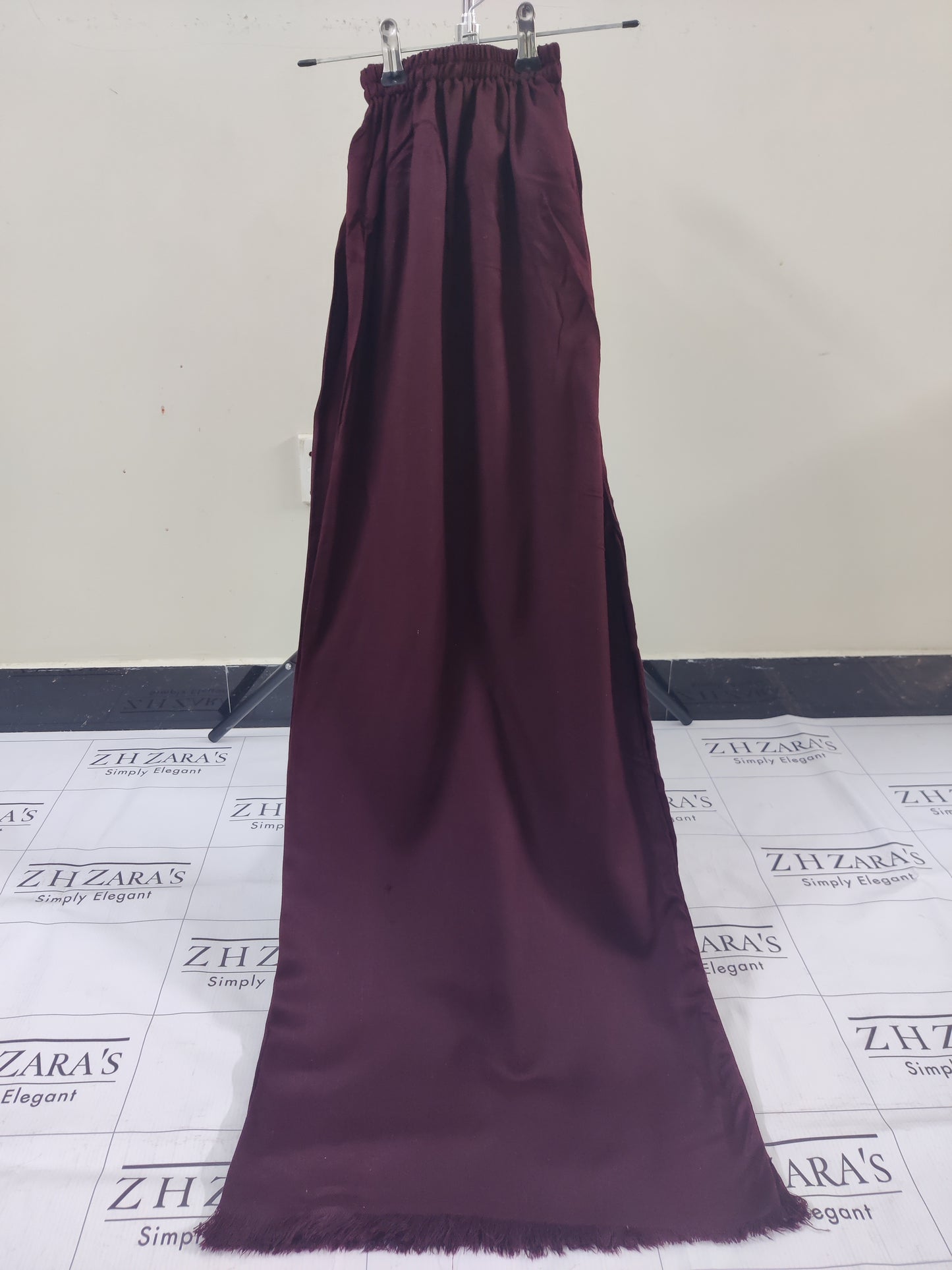 Deep Maroon Pashmina 2pc Stitched