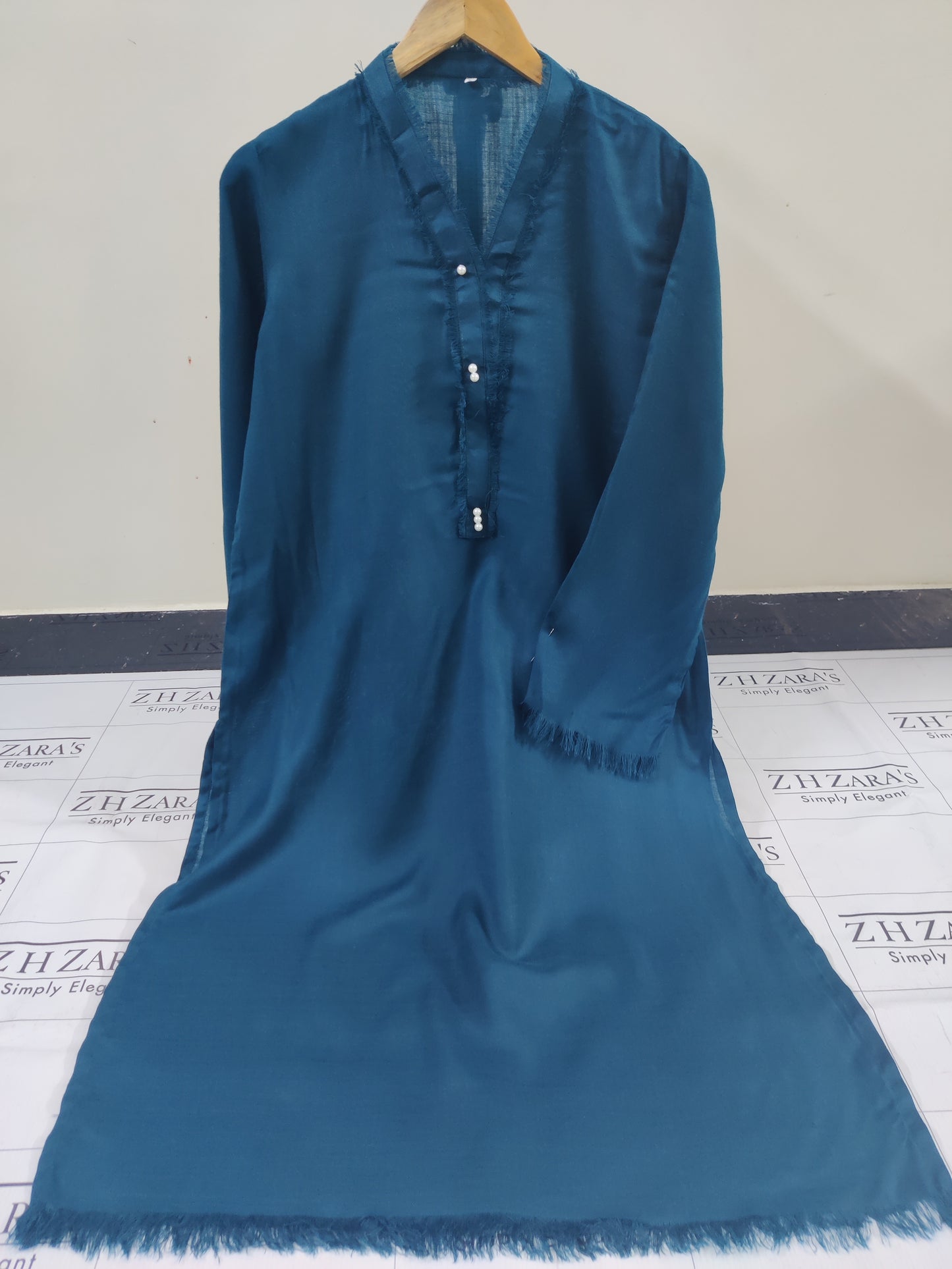 Peacock Green Pashmina 2pc Stitched