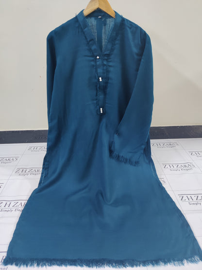 Peacock Green Pashmina 2pc Stitched