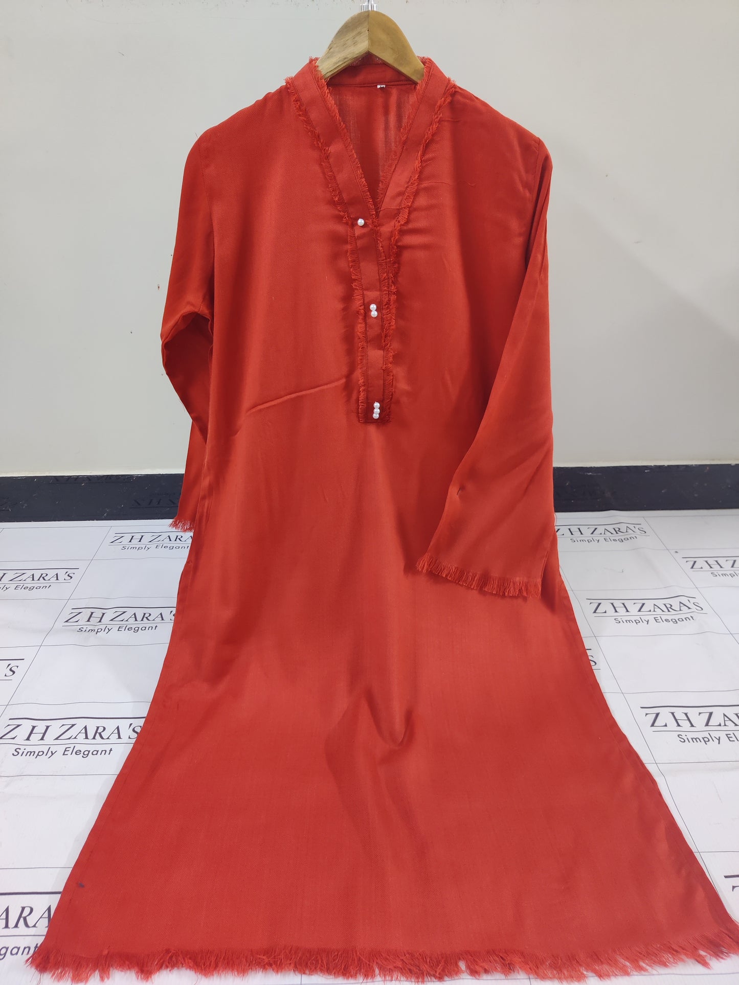 Rusty Orange Pashmina 2pc Stitched