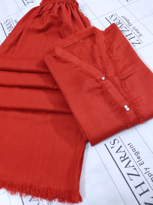 Rusty Orange Pashmina 2pc Stitched