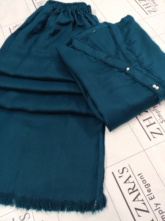 Peacock Green Pashmina 2pc Stitched