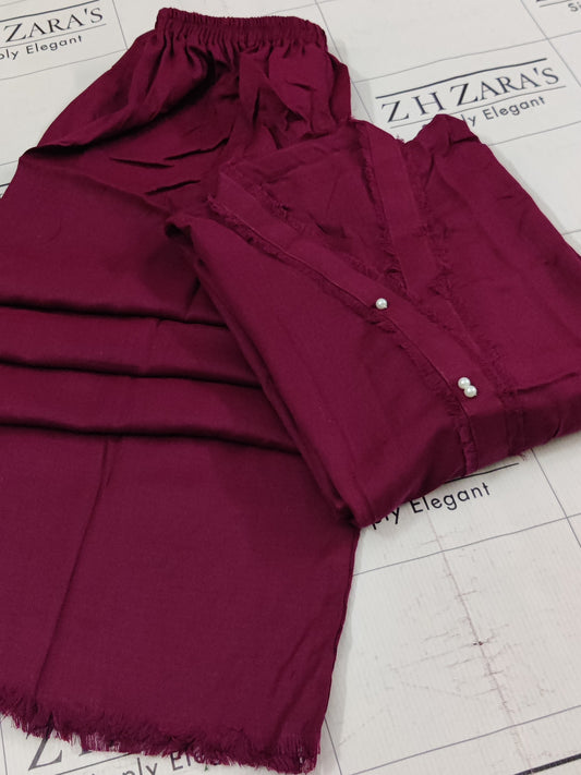 Magenta Pashmina 2pc Stitched