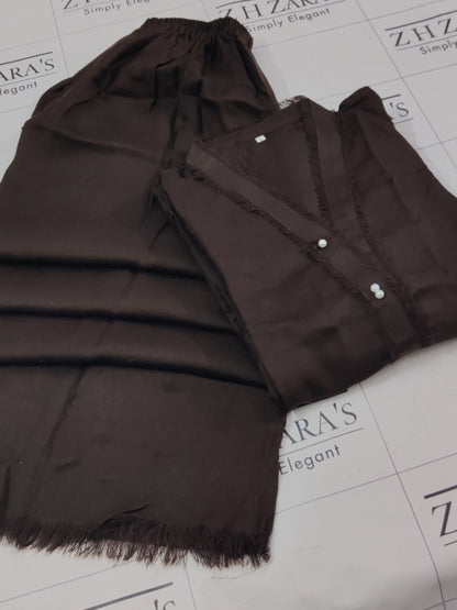 Brown Pashmina 2pc Stitched
