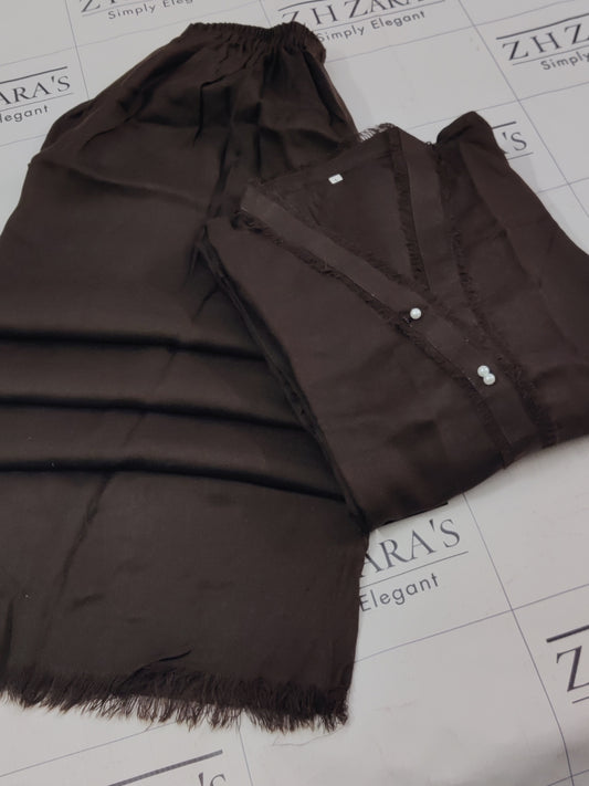 Brown Pashmina 2pc Stitched