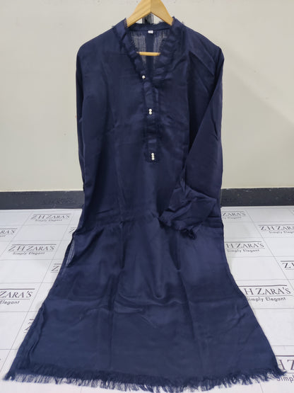 Navy Blue Pashmina 2pc Stitched
