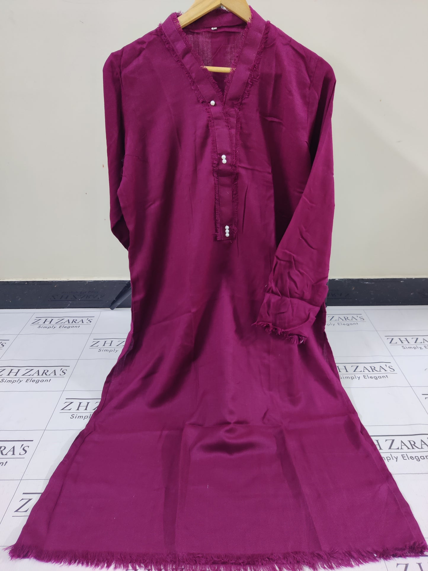 Magenta Pashmina 2pc Stitched