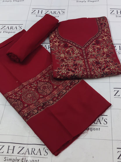 Maroon Kani Pashmina 3pc
