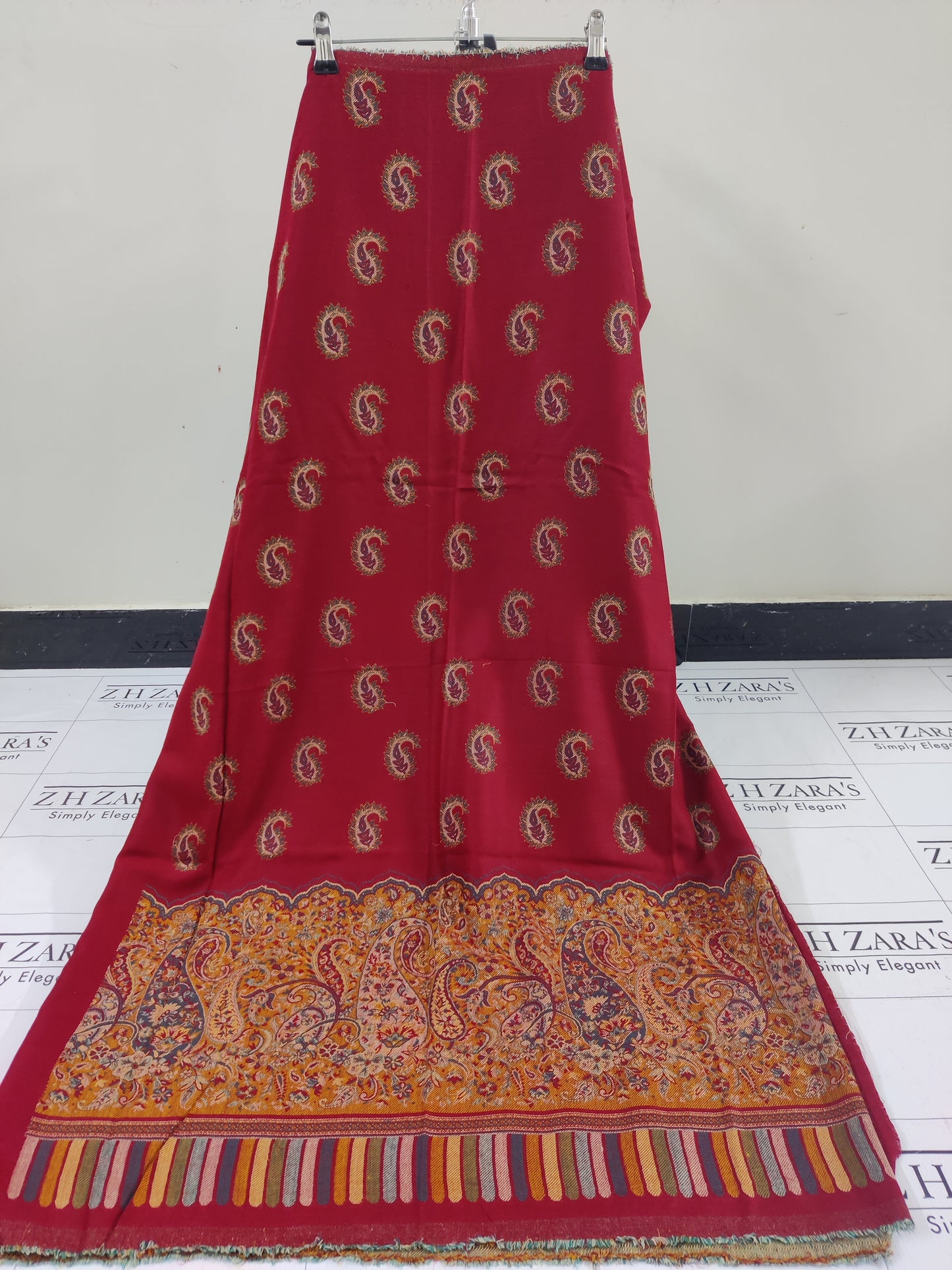 Maroon Full Kani Pashmina 3pc